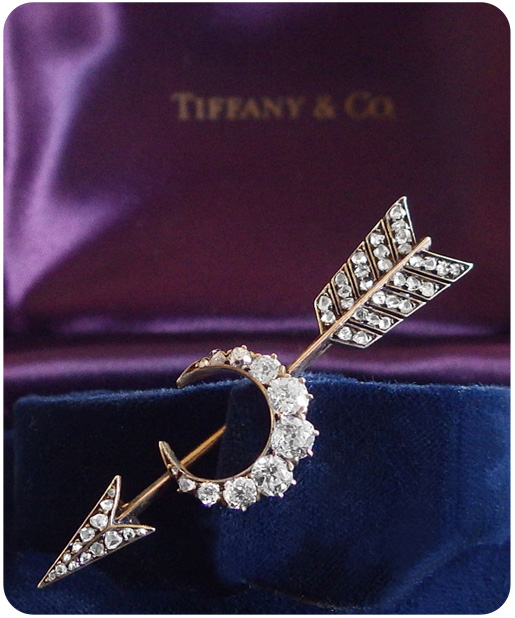 TIFFANY ティファニー 三日月とローズカットダイヤモンドのアンティークブローチ 値下げ中！ ｜ミグパリ【migparis】