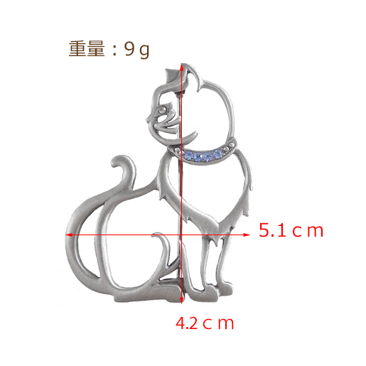ＪＪ猫のビンテージブローチサイズ